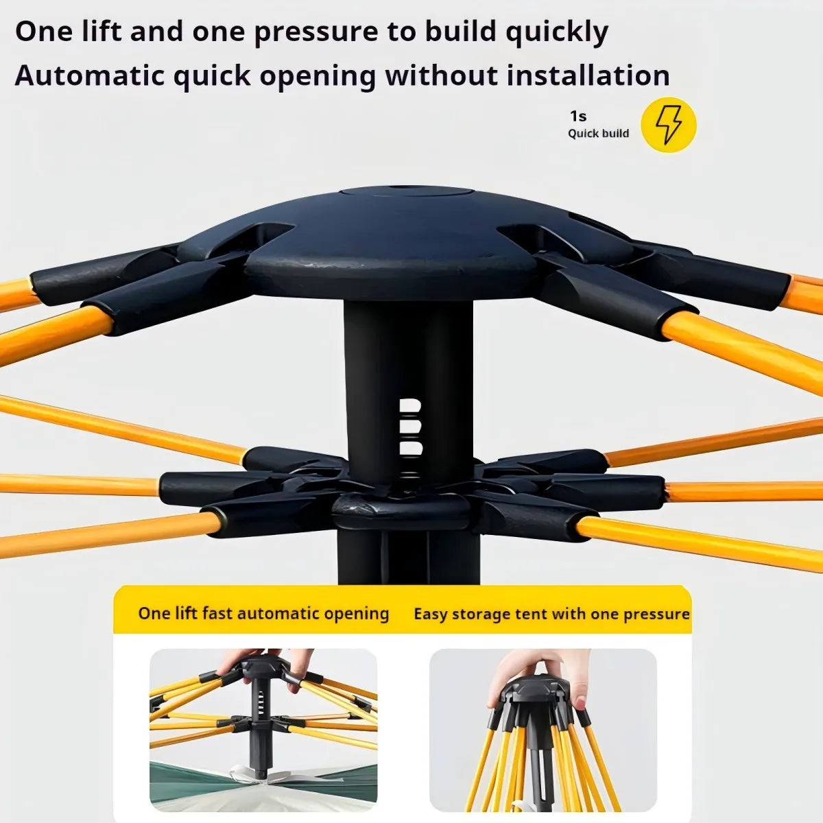 Automatic Quick-opening Tent with Two windowless doors