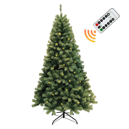 6-7ft Pre-Lit Christmas Tree LED Lights, 8 Modes