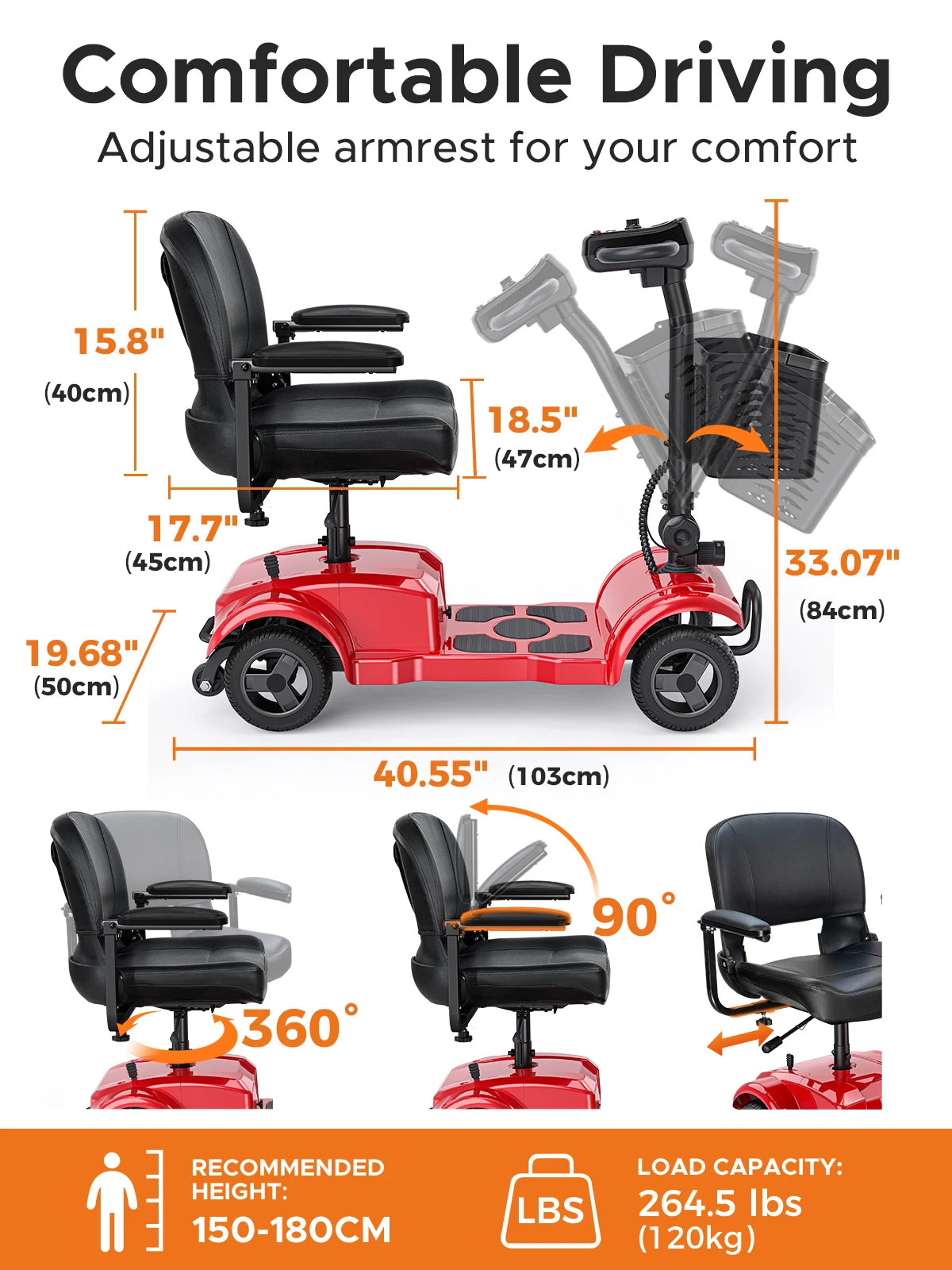 Four-Wheeled Electric Scooter, 250W, 24V 12AH, 6.2MPH Max Speed, 15.5 Miles Range