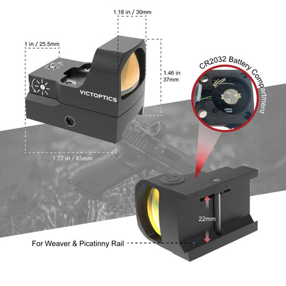 1x17x26 Red Dot Sight For Airsoft guns