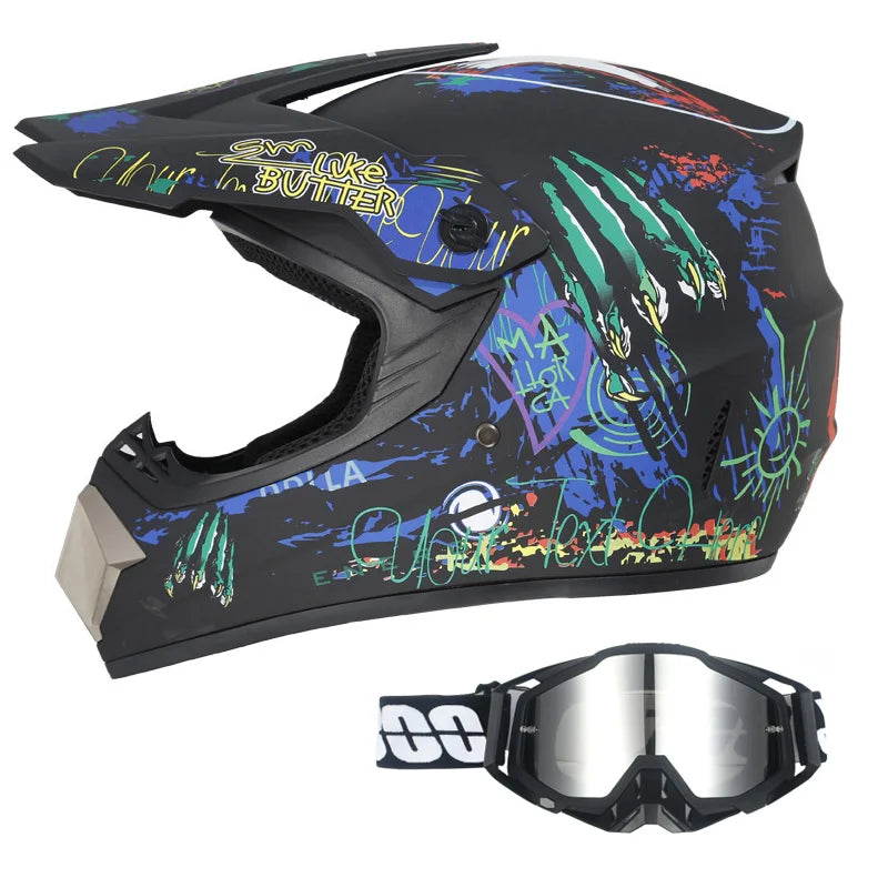 DOT/ECE Motocross Helmet Kit - includes goggles , gloves