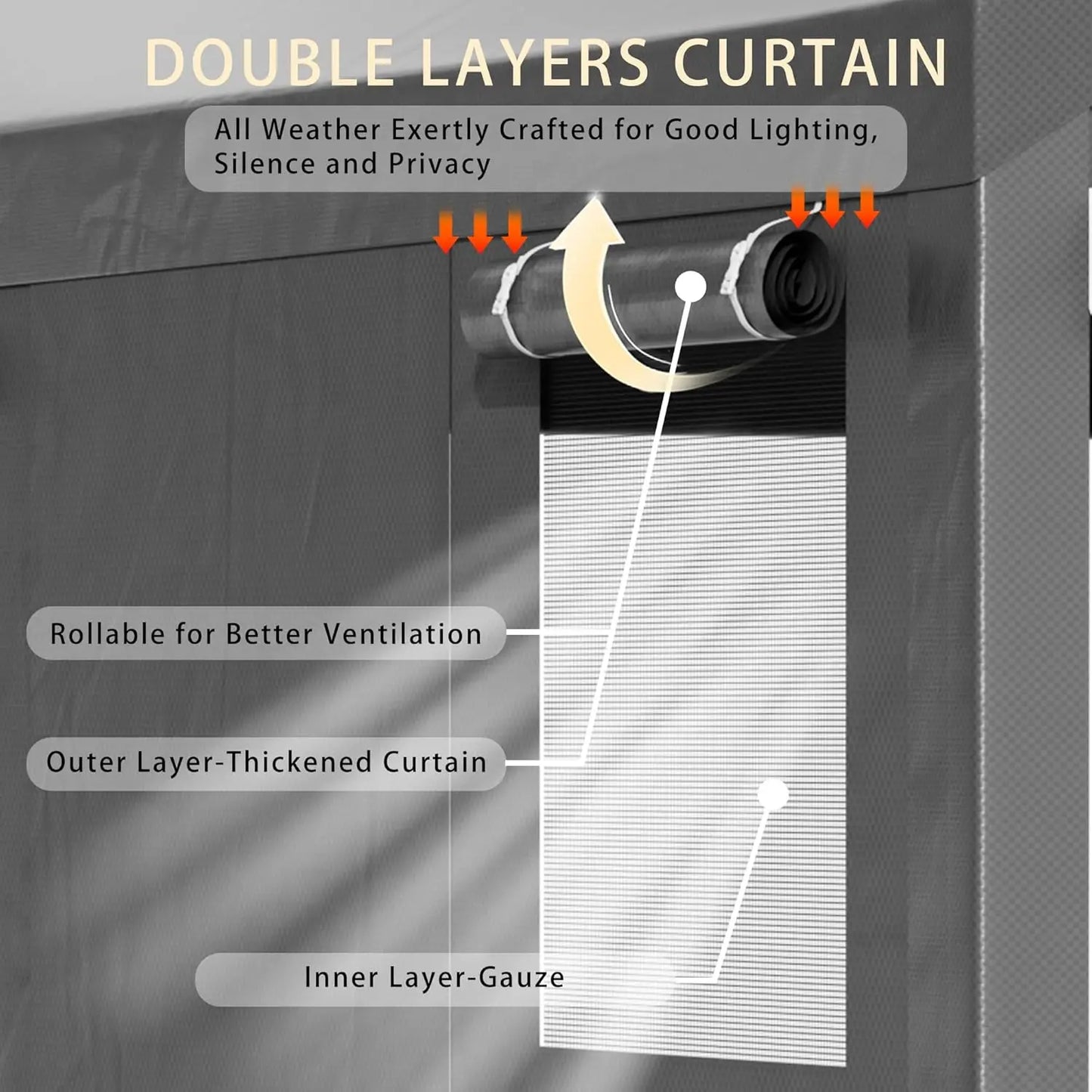 12x20 ft Heavy Duty Carport with Roll-up Windows,