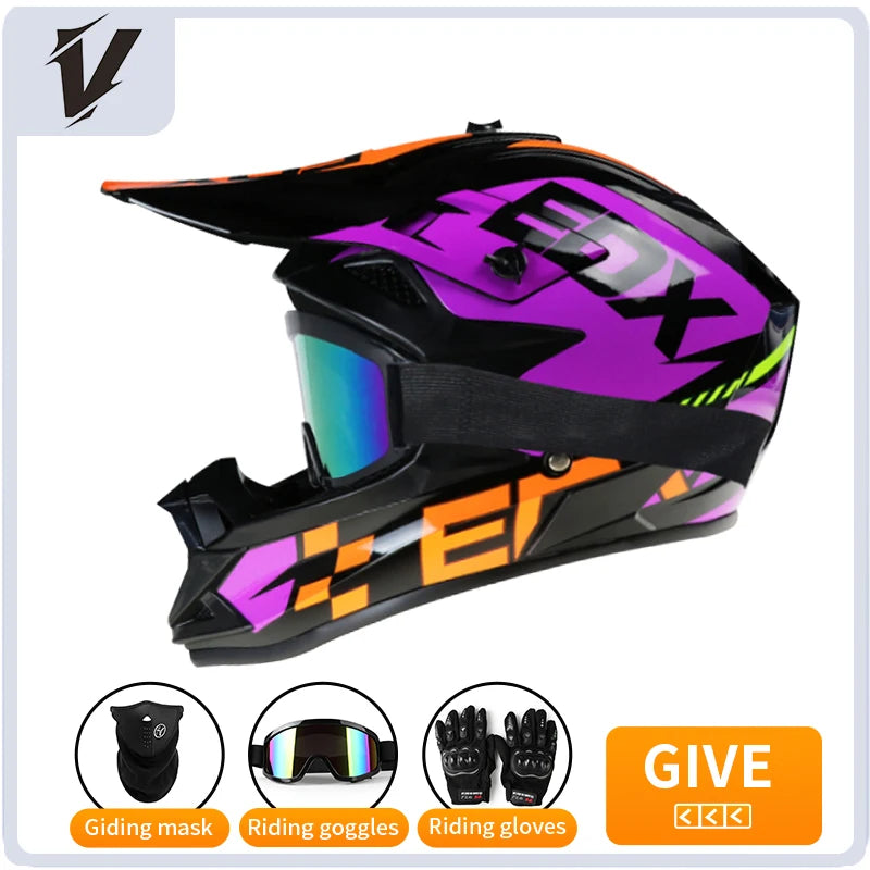 Full Face Motorcycle Helmet with 3 Piece Gift