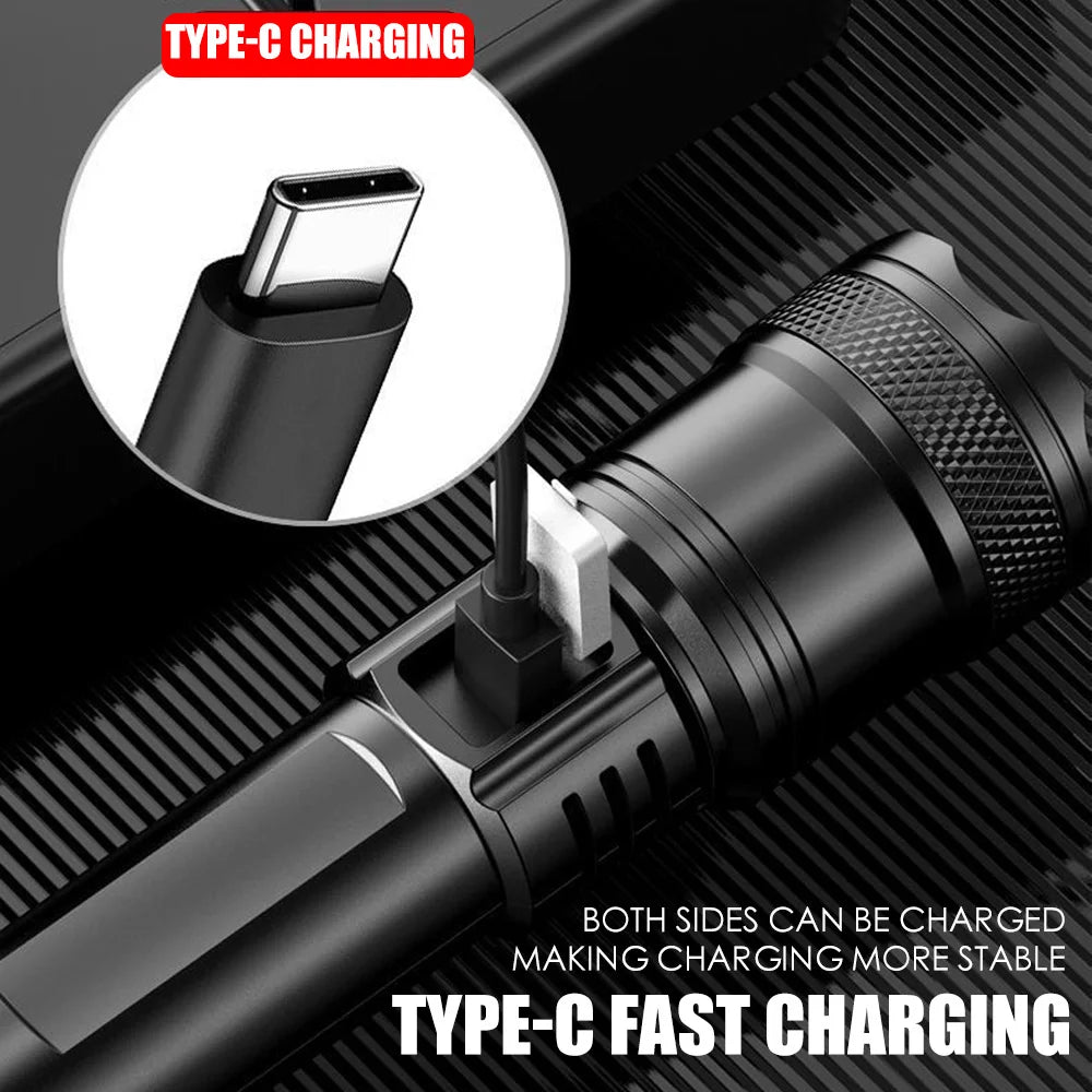 High-power Led Flashlight USB Rechargeable Torch