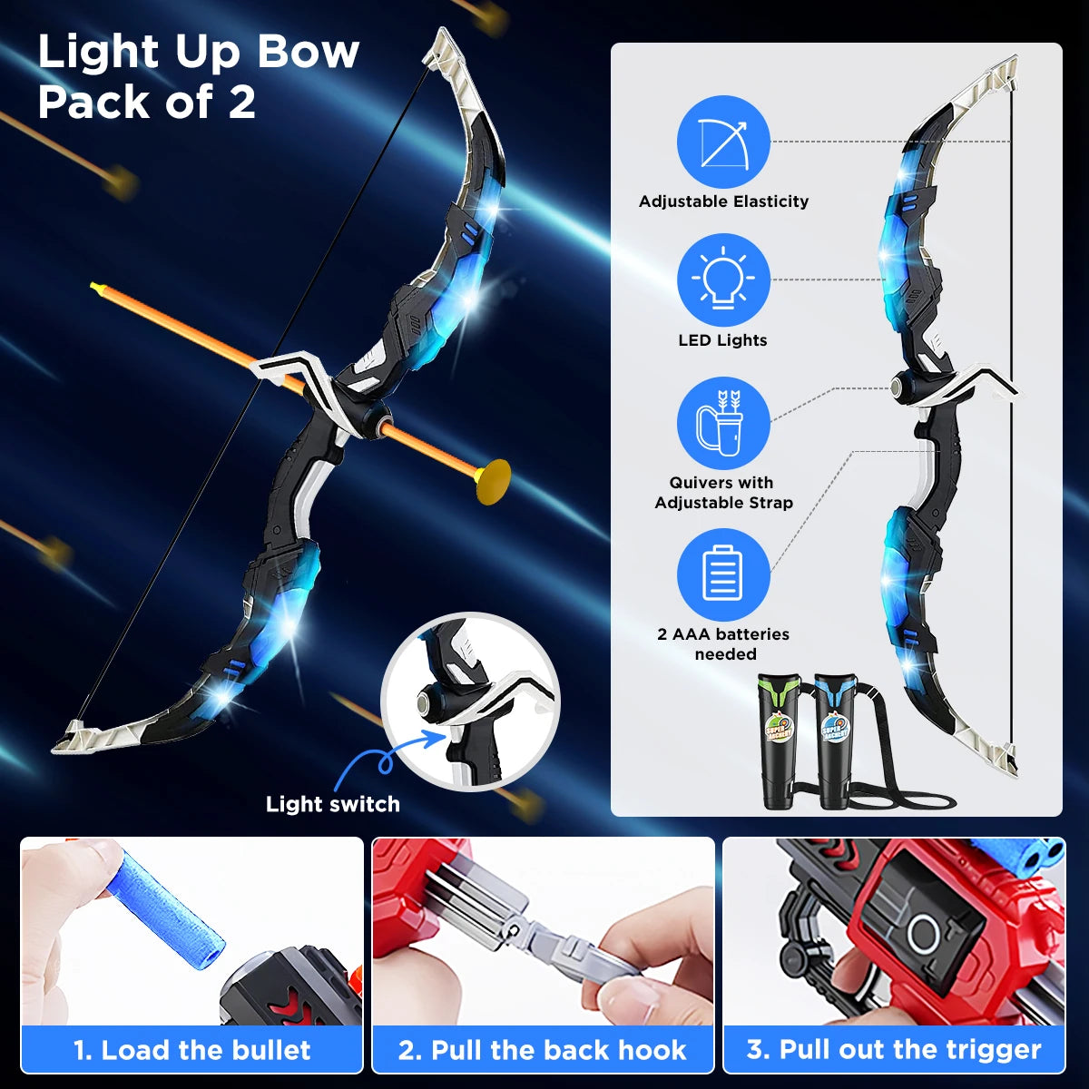 Bow Arrow + Guns Toy For Kids