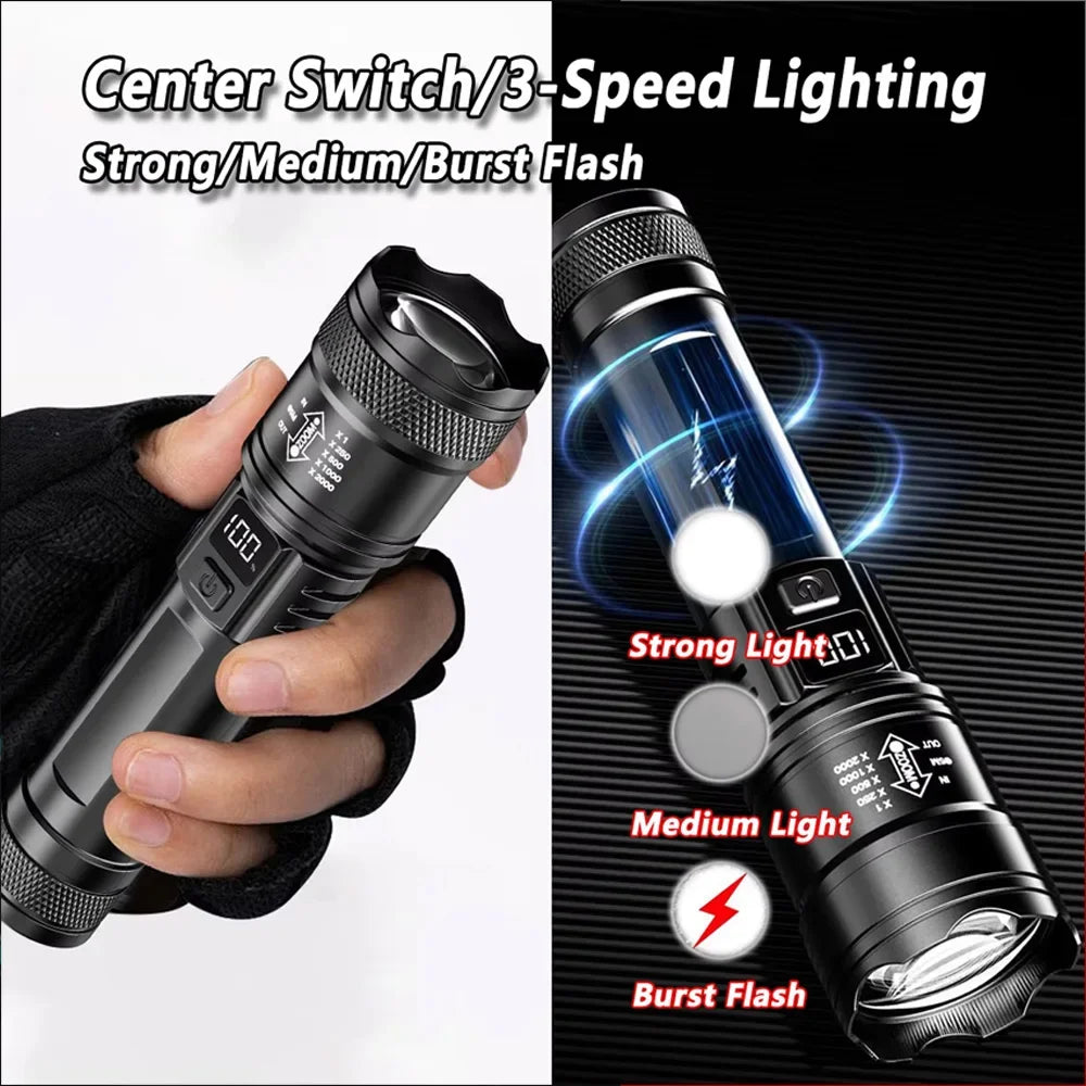 High-power Led Flashlight USB Rechargeable Torch