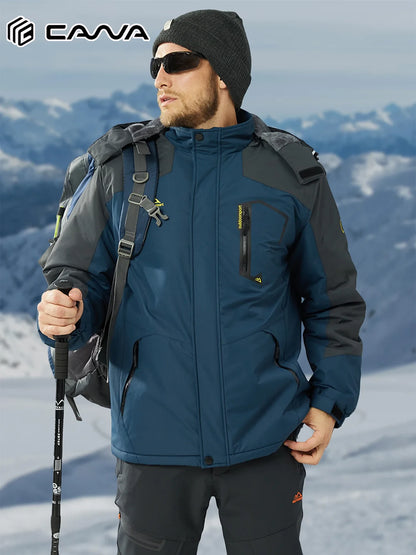 Men's Water Resistant fleece Ski Jacket With Hood