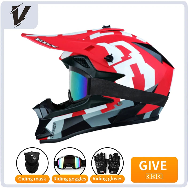 Full Face Motorcycle Helmet with 3 Piece Gift