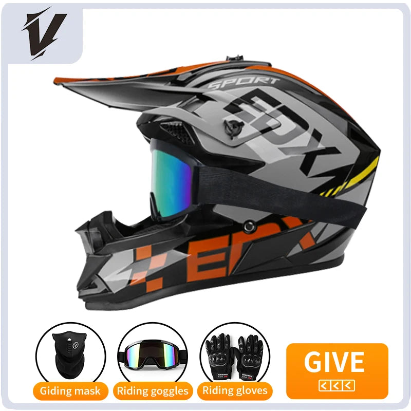 Full Face Motorcycle Helmet with 3 Piece Gift