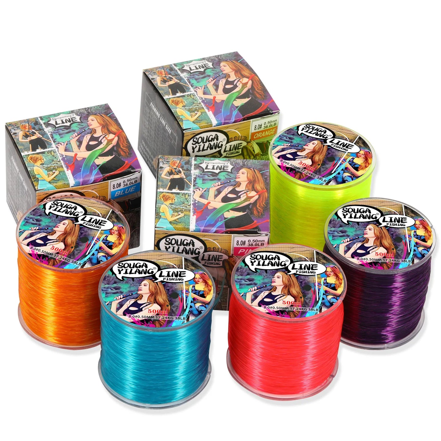 100m 500m Nylon Fishing Line  Super Strong Monofilament for salt or fresh water