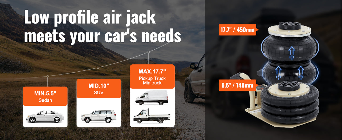 Car air Jack Heavy Duty 3 ton capacity